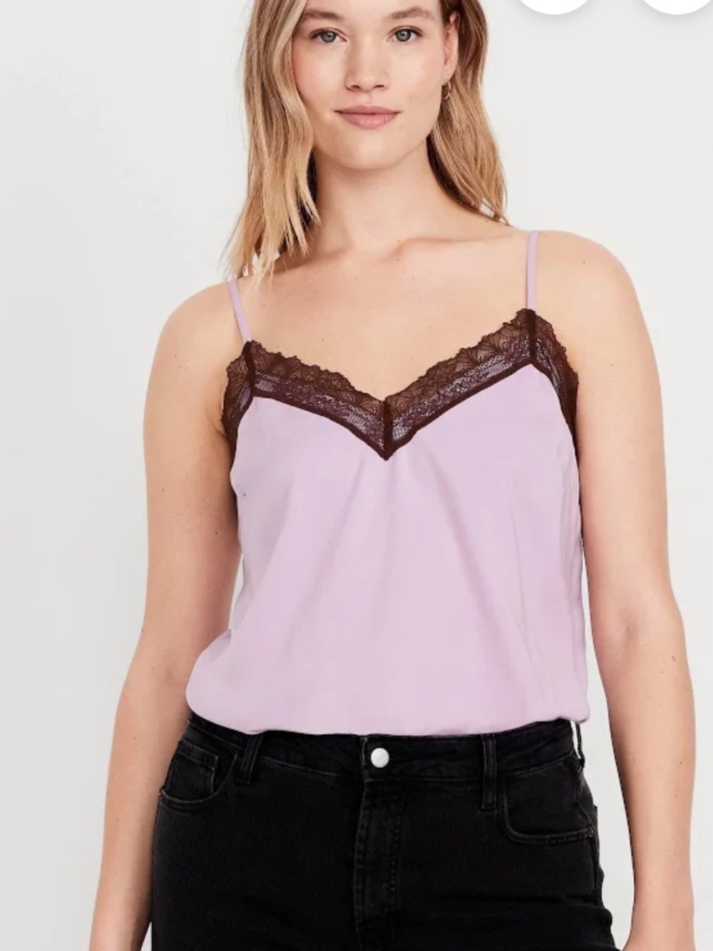 NWT Satin Lace Trim Camisole Tank Top